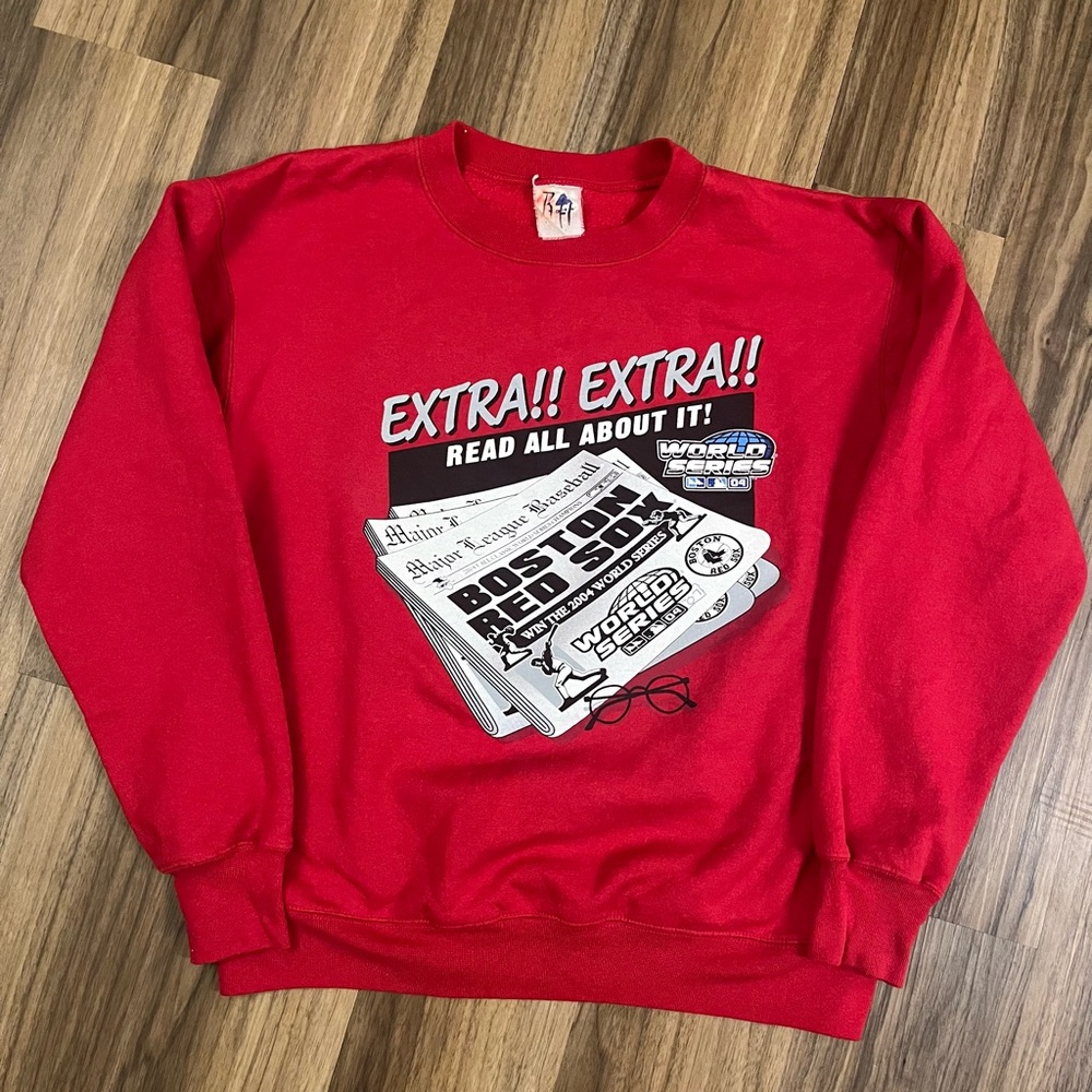 Vintage Boston Red Sox Crewneck Sweatshirt Majestic Small 2004 World Series